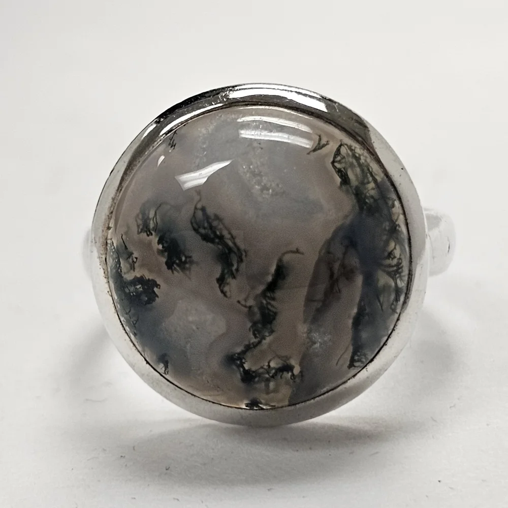 Sterling Silver Ring with Blue and Miss Tone Geode Stone - Picture 3 of 5